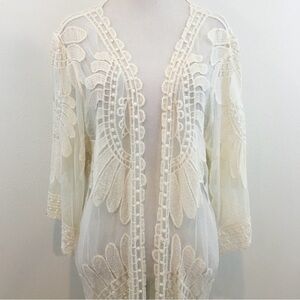 Rebellion | Cream Lace Kimono Cover-Up